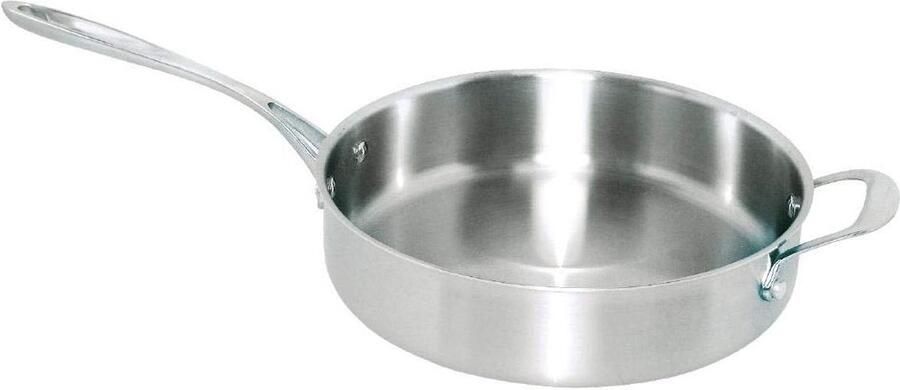 Hapjespan Koekenpan Koken Drielaags materiaal 28 cm Zilver