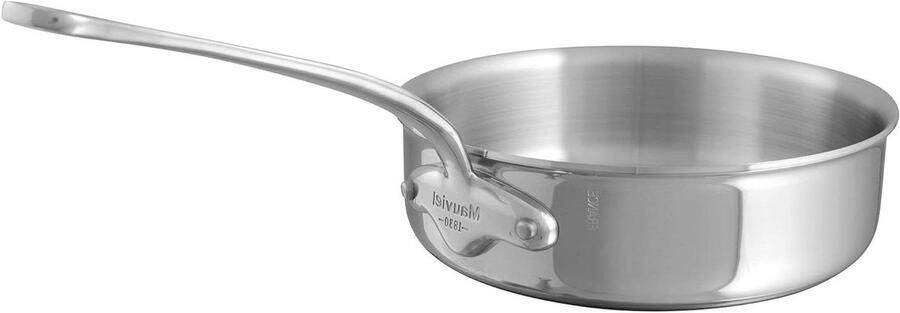 Hapjespan Koekenpan Koken en Bakken Meerlaags Staal 24 cm Zilver