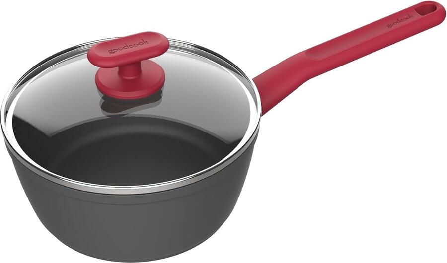 Hapjespan met Deksel Koekenpan Gezond Koken Blijft Koel Handvat 2.5 Liter Zwart