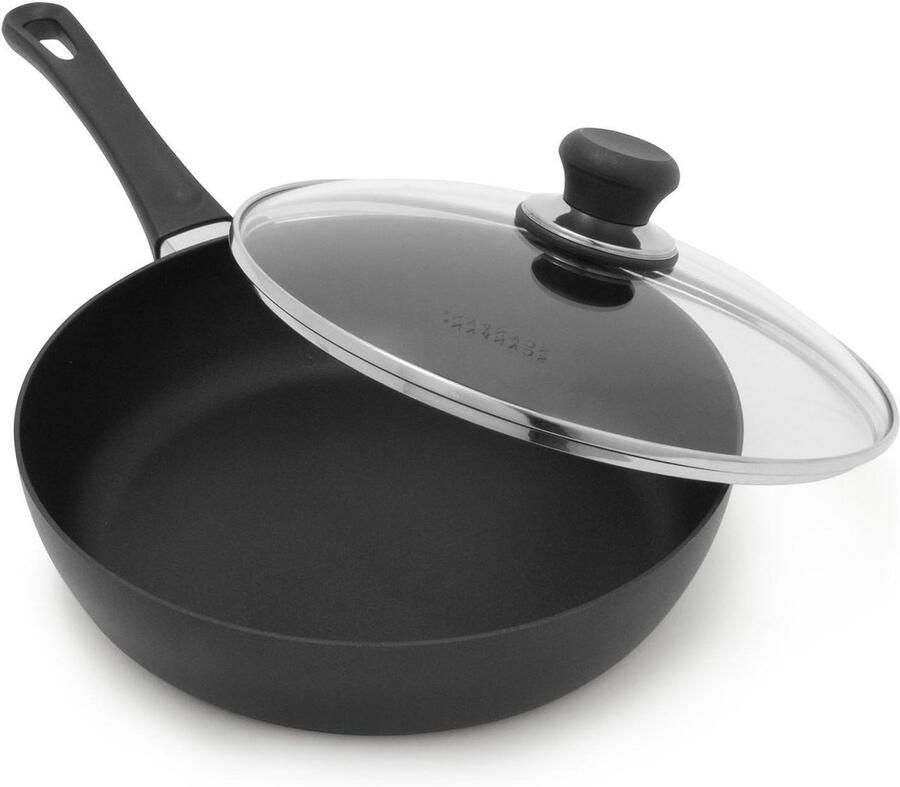 Hapjespan met Deksel Koekenpan Moeiteloos Koken Gepatenteerde Antiaanbaklaag 26 cm Zilver