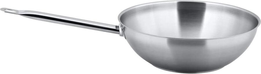 Hapjespan Roestvrij Staal Koekenpan Braadpan Professioneel Koken Sandwichbodem Inductie 24 cm Diameter Zilver