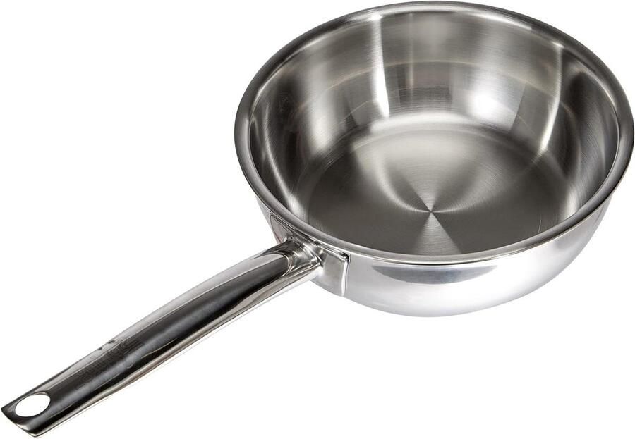 Hapjespan Roestvrij Staal Koekenpan Sauteuse Koken en Braden 5-laags Materiaal 18 cm Zilver