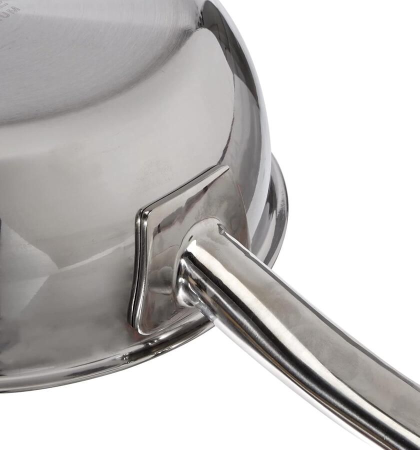 Hapjespan Roestvrij Staal Sauteuse Pan Koken en Bakken 5-laags Materiaal 18cm Diameter Zilver