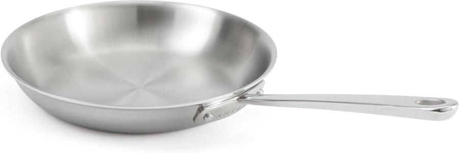Hapjespan RVS Koekenpan Drielaags Koken en Bakken Gegoten Handgreep 25 cm Zilver
