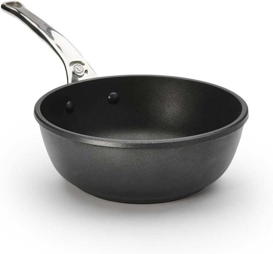 Hapjespan Sauteerpan Koekenpan Snelle Gerechten Maken Antiaanbaklaag Duurzaam 20 cm Zilver