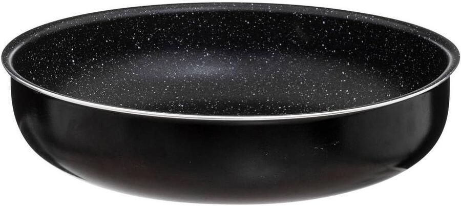 Hapjespan Steelpan Koekenpan Koken Afneembaar Handvat 28 cm Zwart
