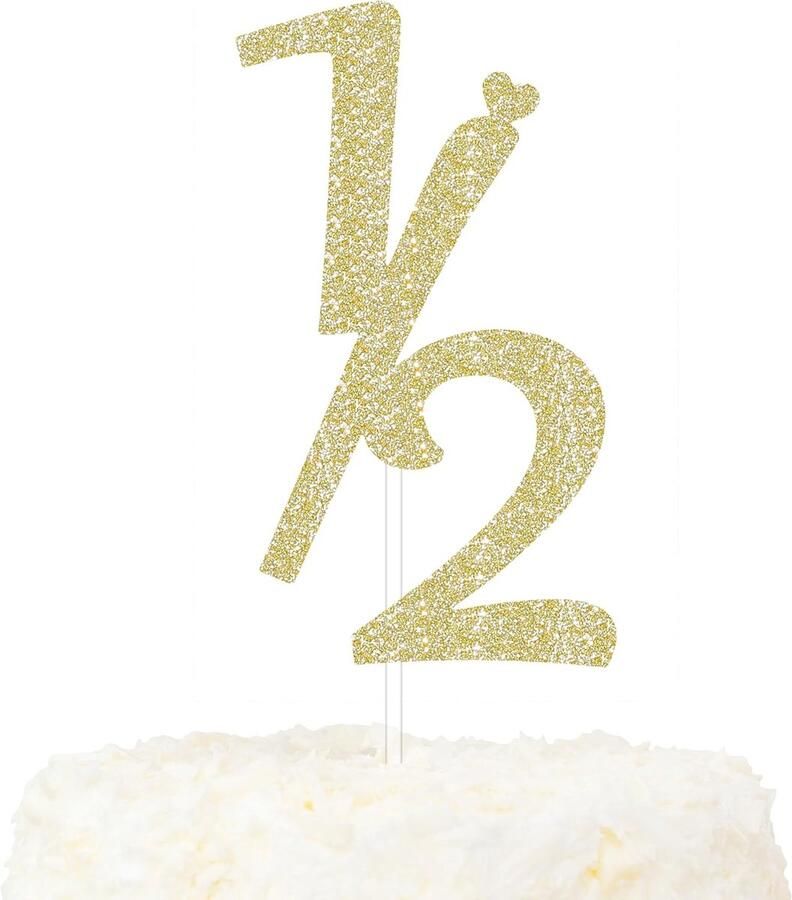 Happy Half 1 2 verjaardagstaarttopper Truly Sparkling 6 maanden verjaardagsdecoratie goud