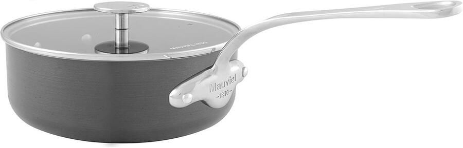 Harde Geanodiseerde Nonstick Saute Pan met Glazen Deksel 3.7-qt