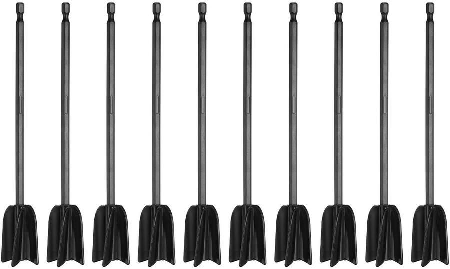 Hars Mixer Peddels Roerstaafjes Set Materiaal Mengen Spiraalvormig Ontwerp 10 Stuks 22cm Zwart
