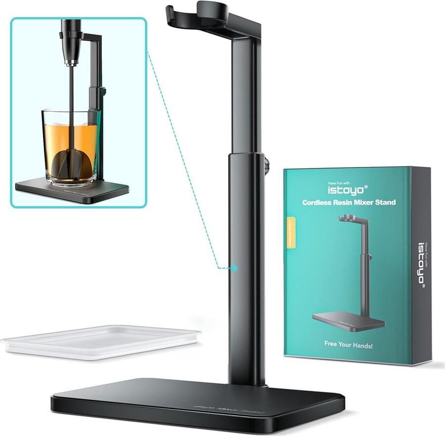 Hars Mixer Stand Epoxy Houder Harsen Maken Vrije Handen Ontwerp 16.79 x 14.2 cm Zwart