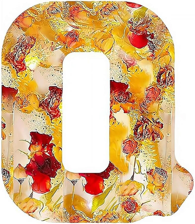 Hars ornament kit met letters en bloemen