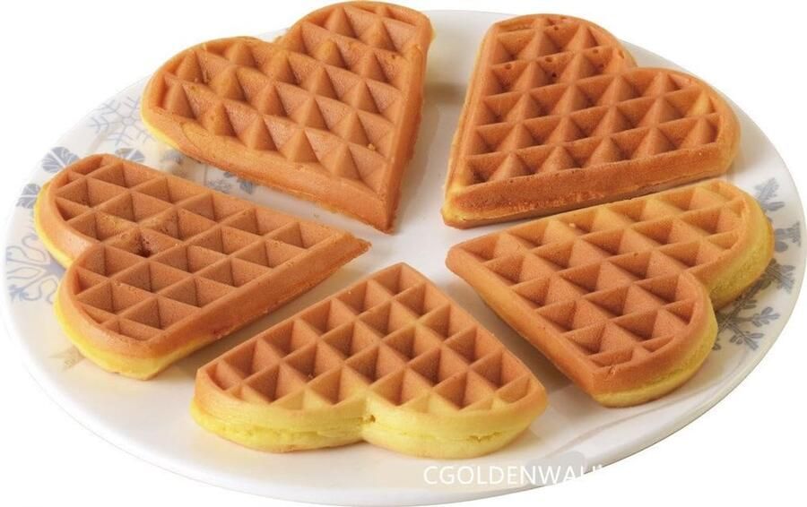 Hartvormig Wafelijzer Belgisch Apparaat Commercieel Bakken Antiaanbaklaag 4 Stuks Per Tray Zilver