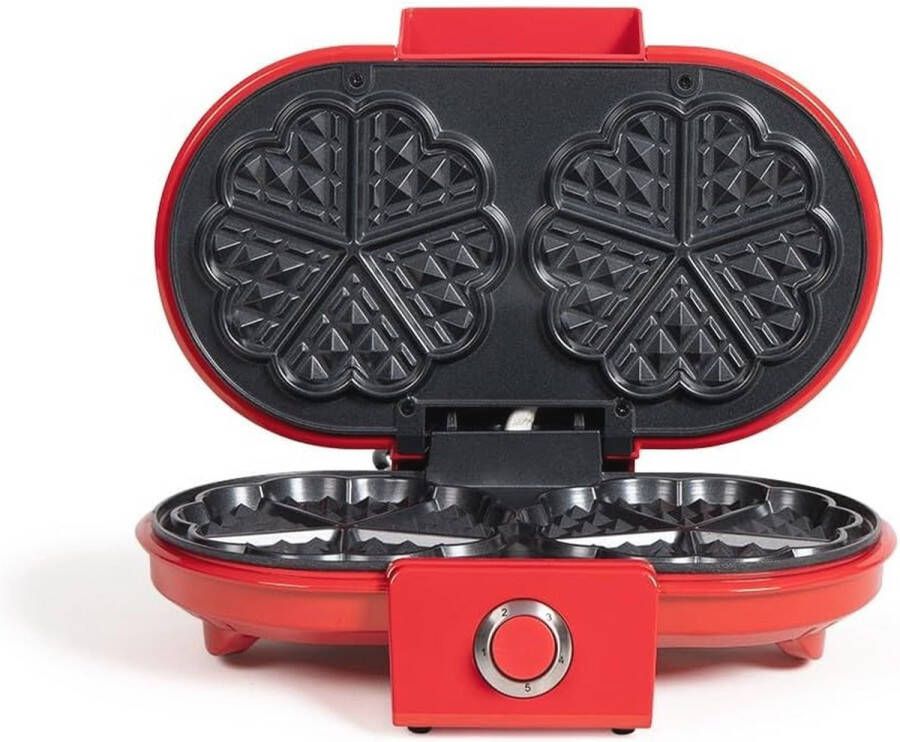 Hartvormig Wafelijzer met Thermostaat Maak 10 Wafels per Vulling Antiaanbaklaag 1200W