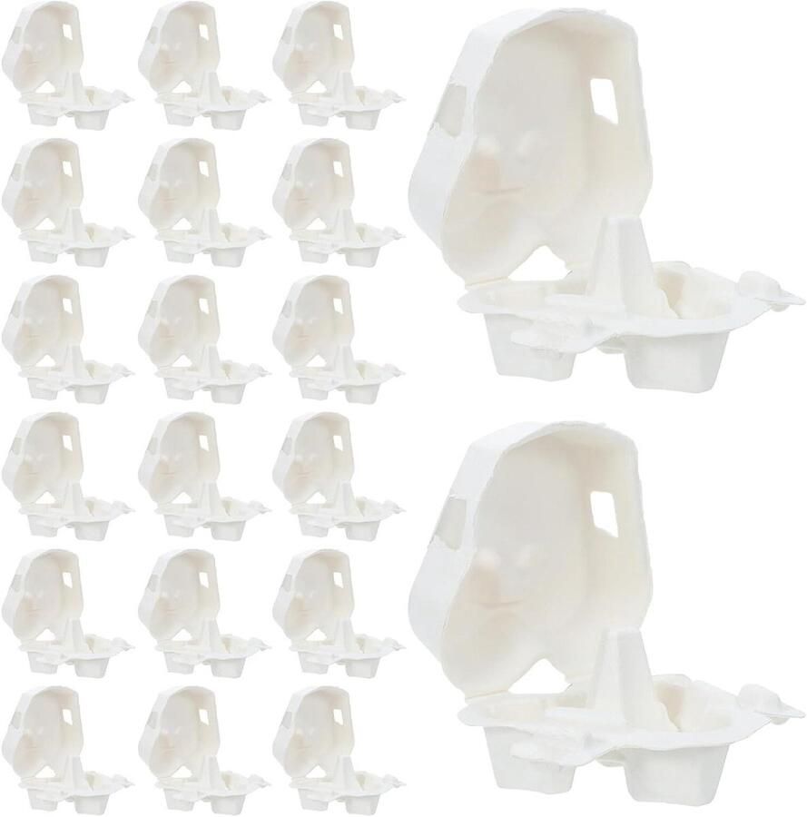 Hartvormige Eierdozen Eierhouders Papierpulp Eieren Opslaan Stapelbaar Ontwerp 30 Stuks Wit