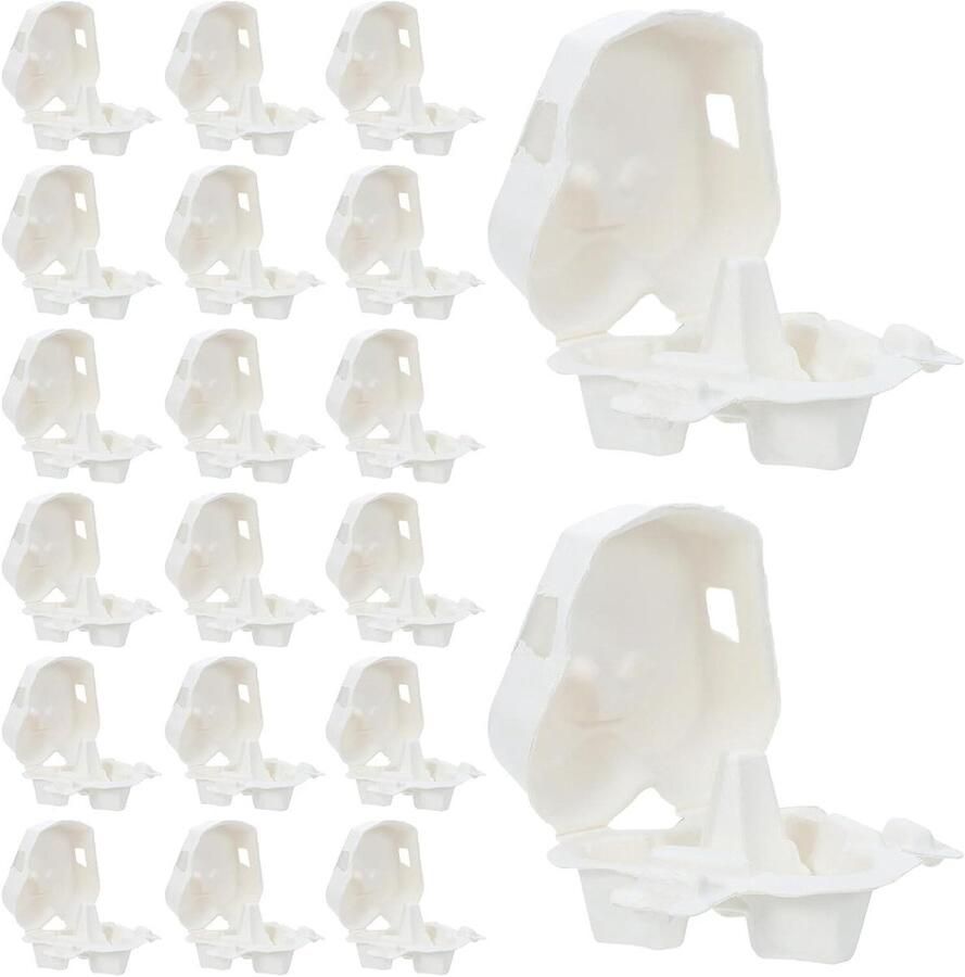 Hartvormige Eierdozen Papierpulp Houders Eieren Opslag Veilig Stapelbaar 30 Stuks Wit