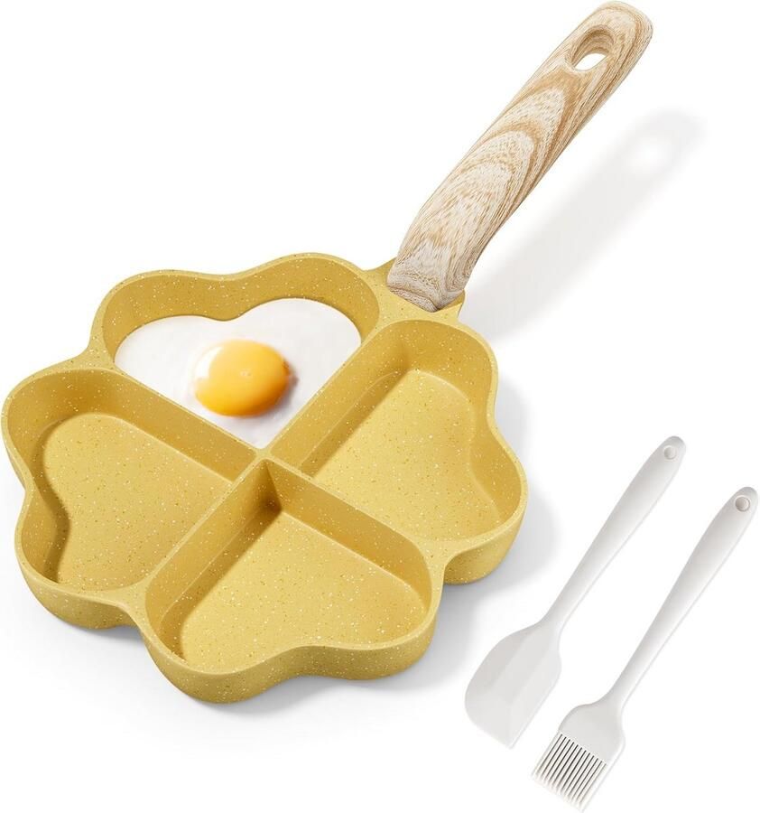 Hartvormige inductie omelet pan 4-voudig graniet coating antiaanbak