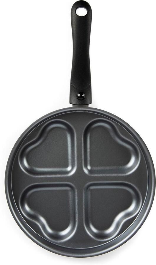 Hartvormige Pan Gourmet Pan Pannenkoeken Bakken 4 Vakken 25 cm Diameter Zwart