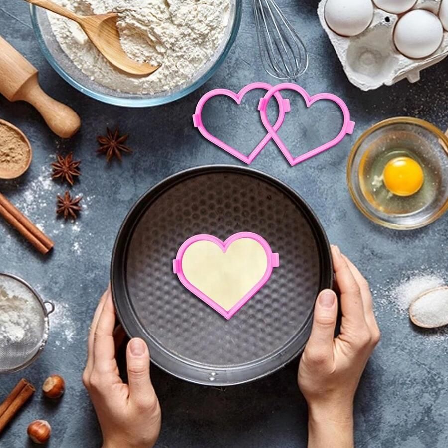 Hartvormige Pannenkoekvorm Eierring Mallen Ontbijt Maken Herbruikbaar Siliconen 38 gram Roze