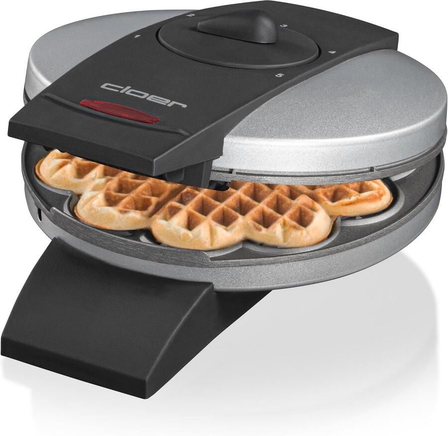 Hartvormige Wafelijzer 930W 15.5 cm Diameter Instelbare Bruiningsniveau