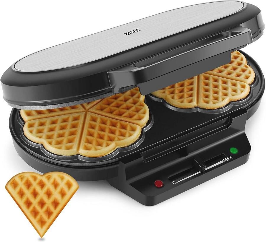 Hartvormige Wafelmachine voor 10 Wafels met Antiaanbaklaag en Instelbare Temperatuur