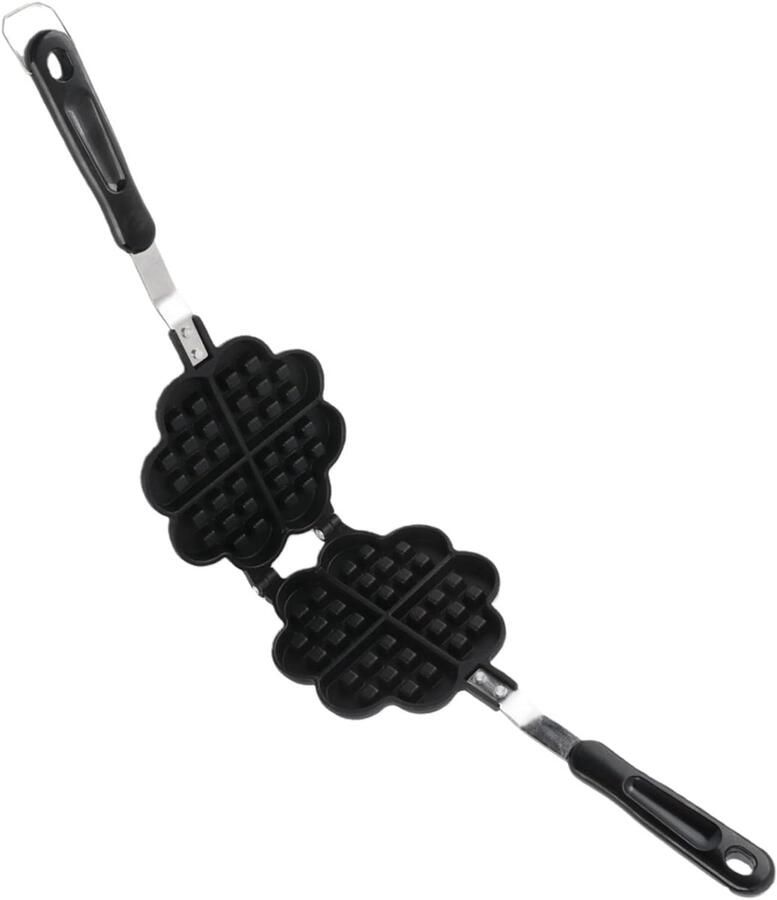 Hartvormige Wafelmaker Wafelijzer Cakevorm Thuis Bakken Antiaanbaklaag 38D x 19W x 5H cm Zwart
