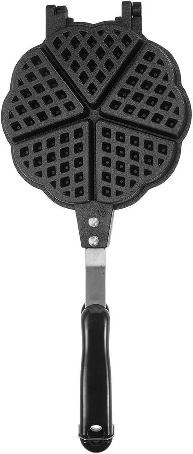 Hartvormige wafelvorm van aluminiumlegering: dubbelzijdige antiaanbakwafelmaker voor restaurant en café Krokante dessertpannenkoekenpan Vintage bakgerei