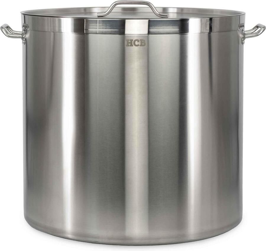 HCB Professionele Kookpan 160 liter Inductie Gas Electrisch Grote RVS INOX pan Soeppan Horeca pannen Kookpot 60x60x57 cm (DxBxH) 15 kg 5476