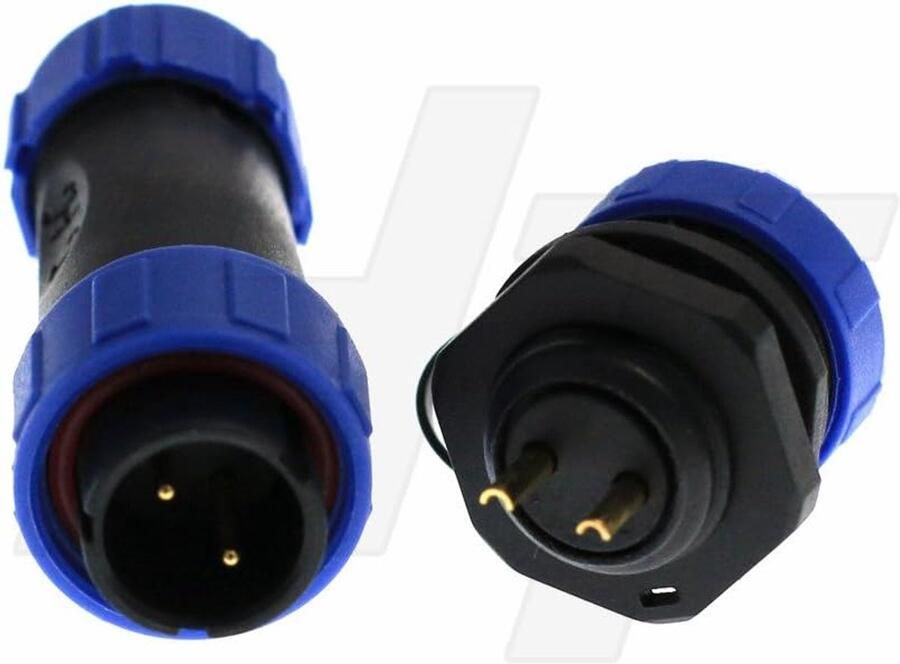 HE17 2-pins connector outdoor waterdicht IP68 circulaire voeding vrouwelijk paneel socket mannelijke soldeerplug 12 amp snelkoppeling (1 set)