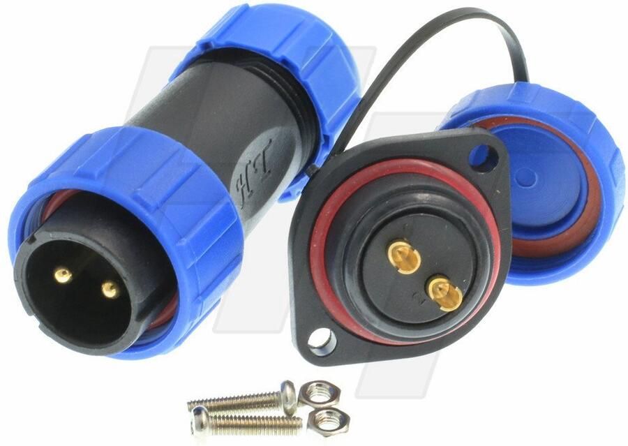 HE21 2 Pin Circulaire Connector Waterdichte IP68 Luchtvaart Kabel Draad Plug Panel Mount Socket 500V 30A Power Capaciteit