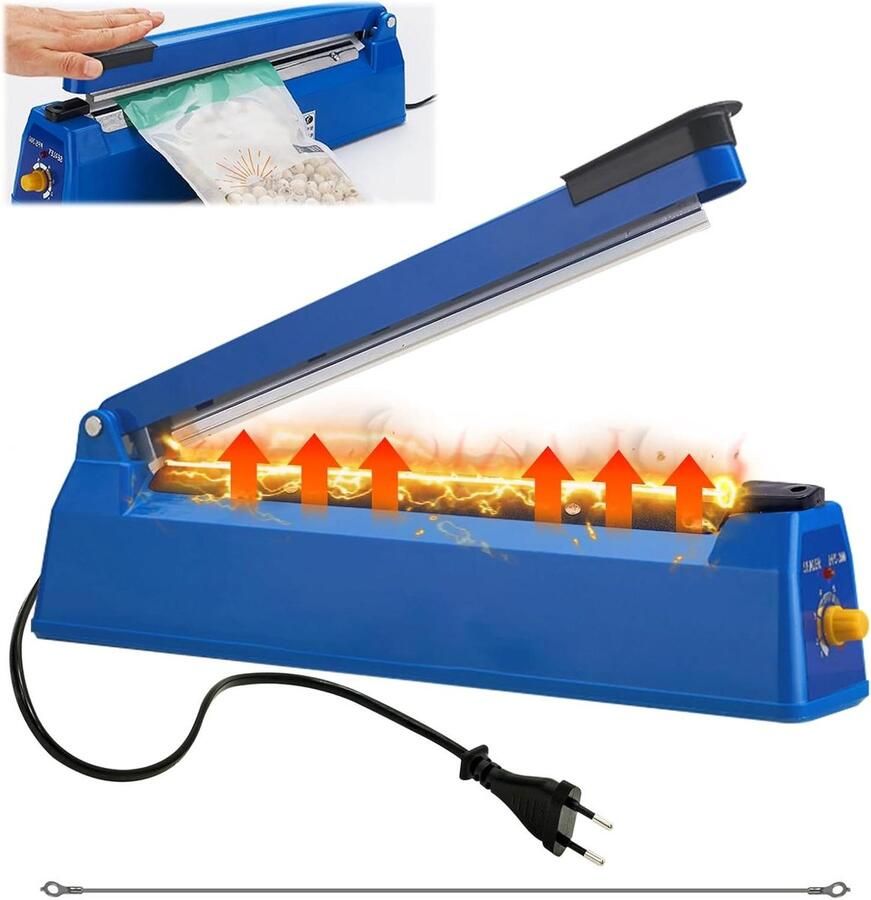 Heat Sealer 200mm Foil Welding Machine Pocket Sealer Mini Plastic Bag Welding Machine Manual Pocket Welding Machine for Thermoplastic Plastic Films