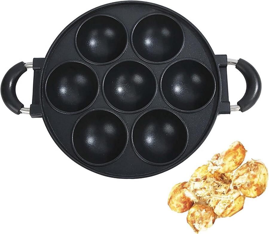 Heaunzy Japan groot diafragma Takoyaki Pan Cake Mal Masa Pan Takoyaki Maker Nonstick 0 95 kg (7 gaten)
