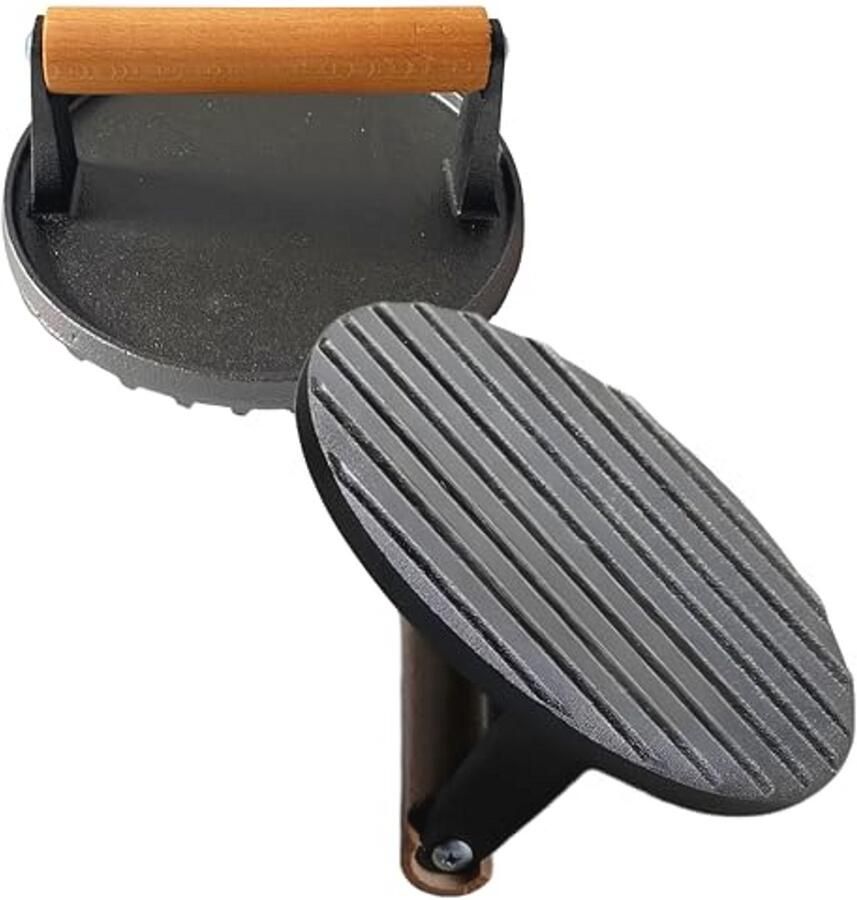Heavy Duty Gietijzeren Burgerpers met Hittebestendig Handvat Grillpers voor Perfecte Hamburgers Vlees en Sandwiches