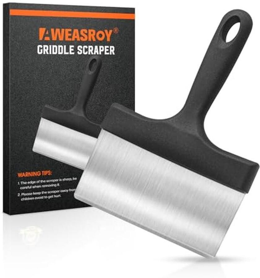Heavy Duty RVS Bakplaat Schraper met 5 Handvat voor Keuken en Buiten BBQ