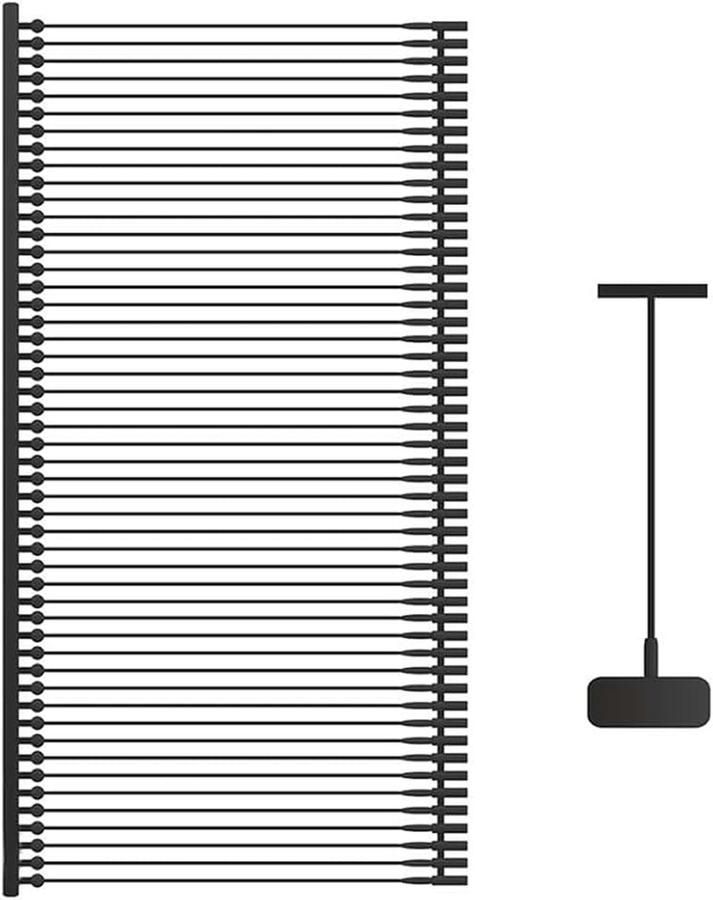 Hechtdraden voor etiketteerpistool kunststof draden aanzetpistool labelpennen van zwarte kunststof (5.000 stuks standaard zwart 40 mm)