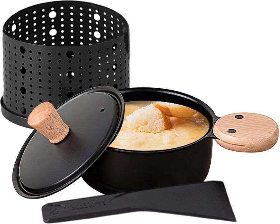 Heerlijke Raclette Set voor Snel Smeltende Kaas – Inclusief Antislip Handvat Spatel en Geschikt voor Eieren – Perfect voor Feestjes en Gezellige Avonden
