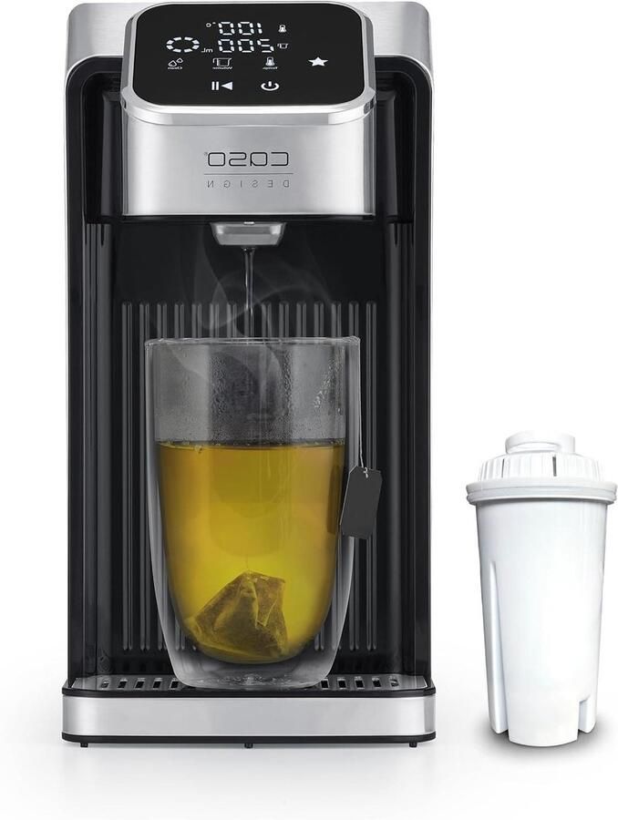 Heetwater Dispenser Waterkoker Plus Snel Warme Dranken 13 Temperatuurstanden 2.7 Liter Tank Zilver Zwart
