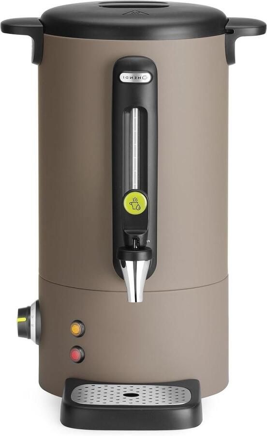 Heetwaterdispenser Glühweinketel Waterkoker Warme Dranken Serveren Instelbare Temperatuur 9 Liter Capaciteit Taupe