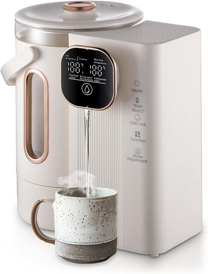 Heetwaterdispenser met Temperatuurinstelling 3 Liter RVS Waterkoker Constant Warm Water