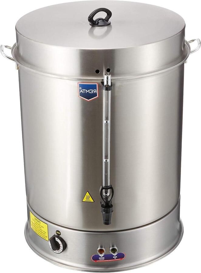 Heetwaterdispenser Waterkoker Direct warm water Hitte-geïsoleerde handgrepen 50 liter Zilver