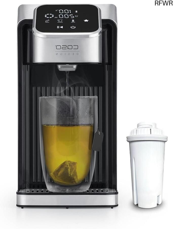 Heetwaterdispenser Waterkoker Snel Drankjes Maken 13 Temperatuur Niveaus 2.7 Liter Zilver Zwart