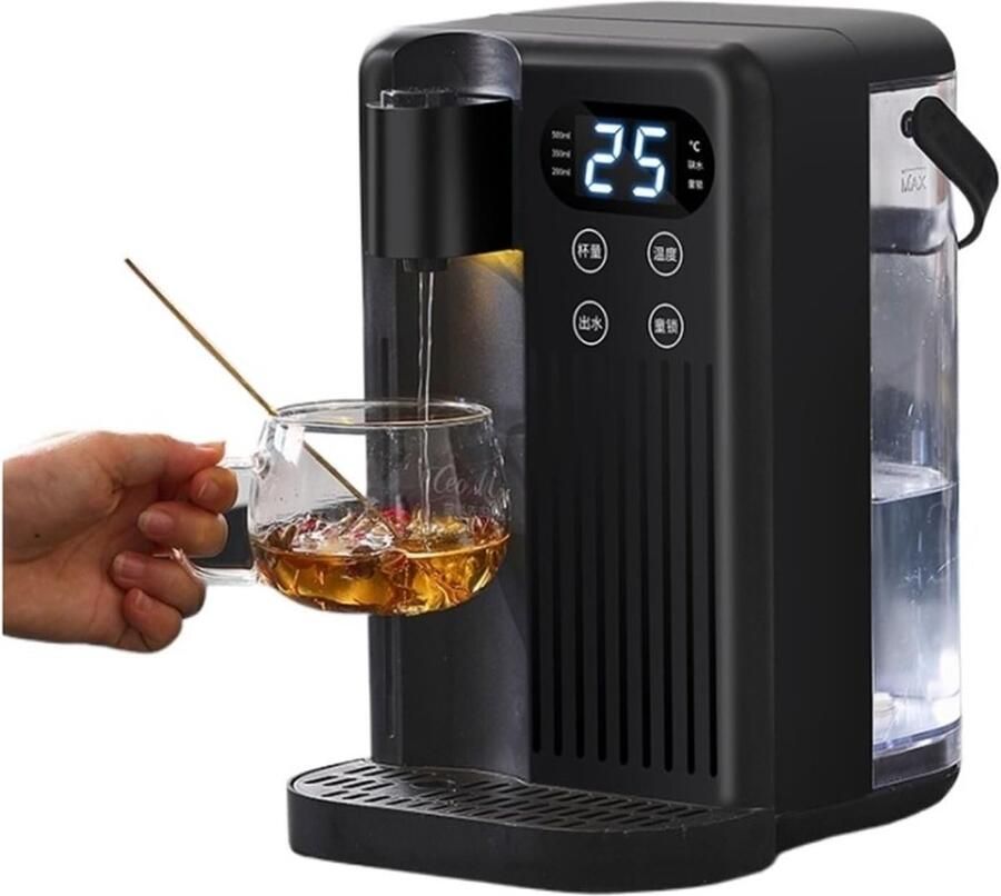 Heetwaterdispenser Waterkoker warmer Snel warm water 12 temperatuurstanden 3 liter inhoud Zwart