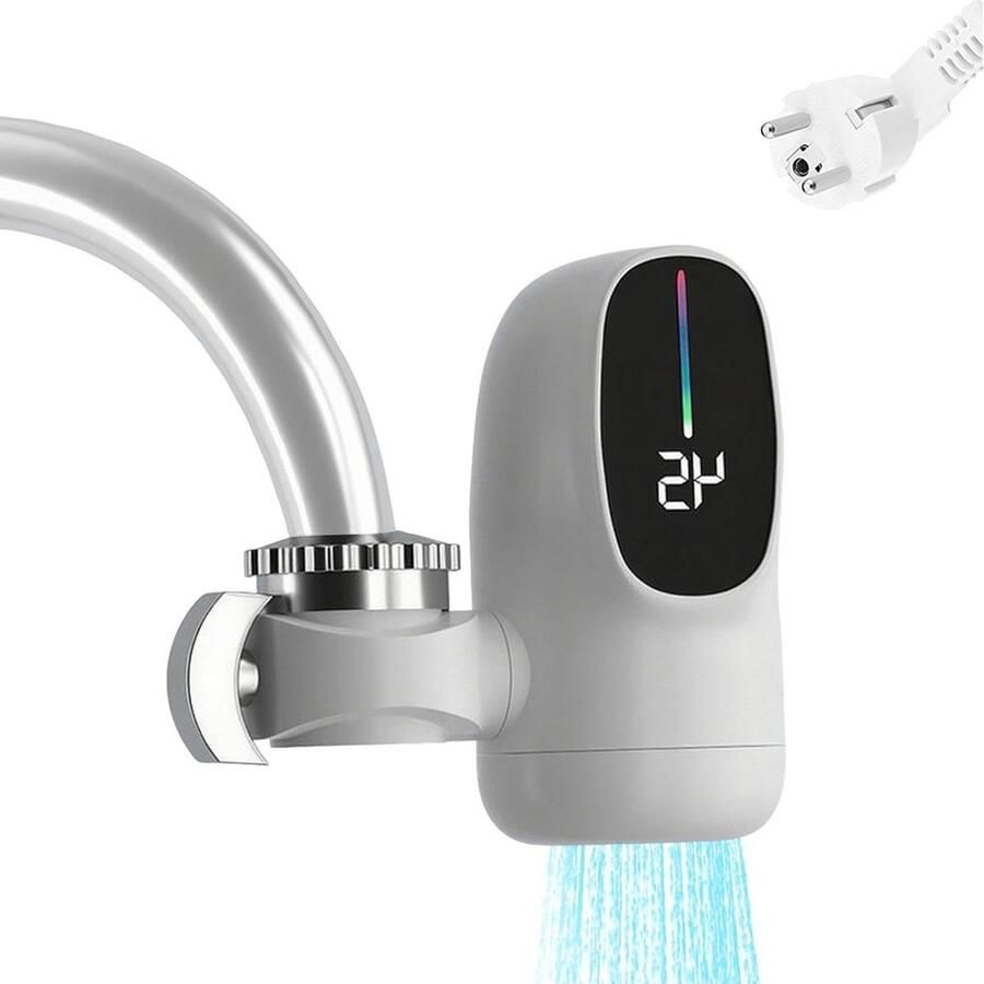 Heetwaterkraan Directe Verwarming Snel Warm Water 3 Seconden Opwarming 3000W Vermogen Wit