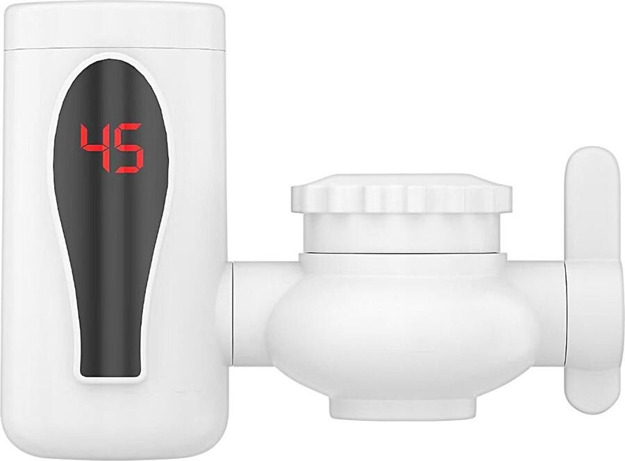 Heetwaterkraan Doorstroomverwarmer Direct Warm Water Dubbele Modi Draaibaar 15x13 cm Wit