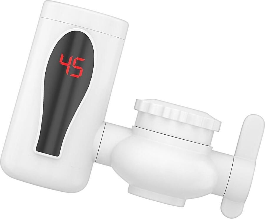 Heetwaterkraan Kraan met verwarming Direct warm water Draaibaar met LED 15x13 cm Wit