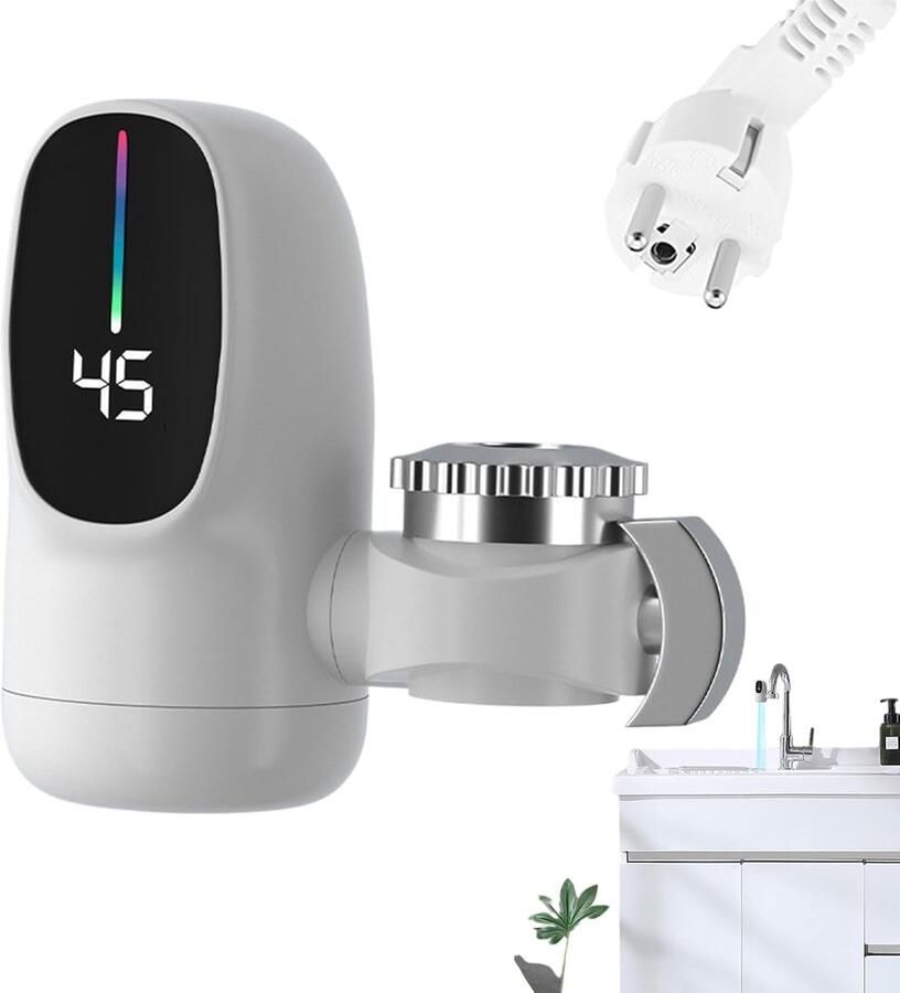 Heetwaterkraan Snel verwarmen Direct warm water Digitaal display 3000W vermogen Wit