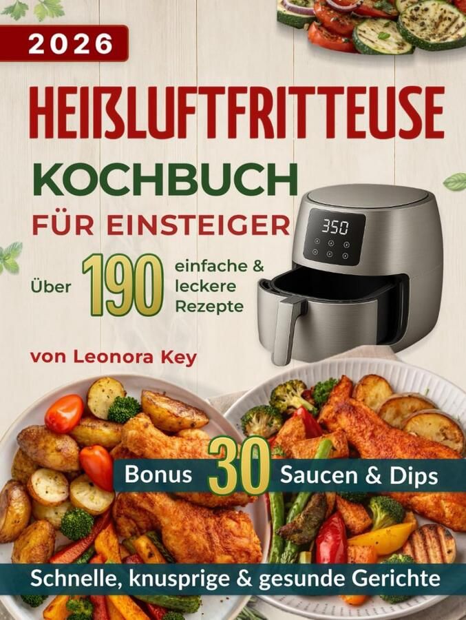Heißluftfritteuse Kochbuch für Einsteiger: Über 190 einfache knusprige & leckere Rezepte