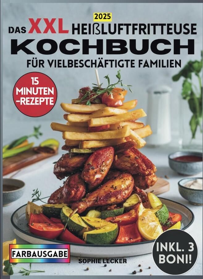 Heißluftfritteuse Kochbuch für Gesunde Familiengerichte – 15-Minuten-Rezepte mit Snacks und Desserts