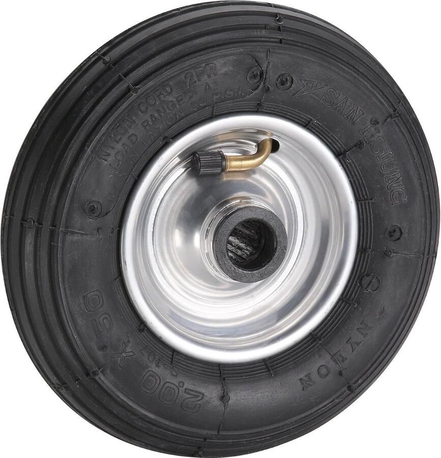 + Helmer Luchtwiel 200 mm x 50 mm x 20 mm 75 kg draagkracht 60 mm naaf voor steekwagens stalen velgen rollagers