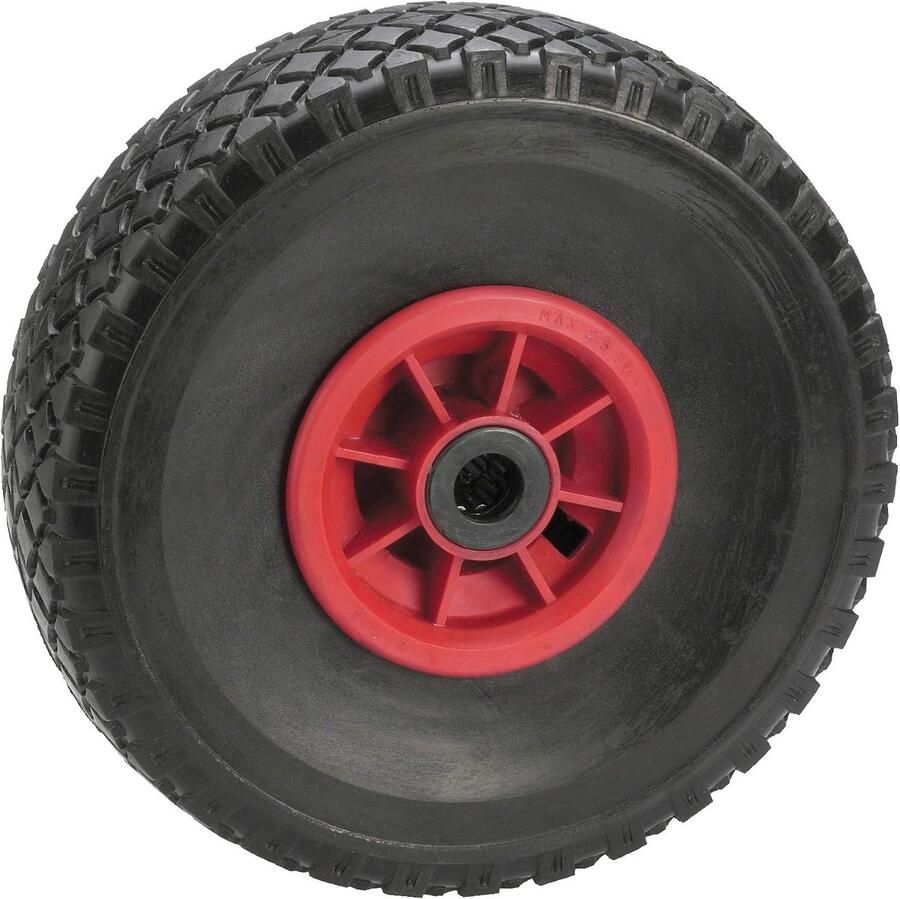+ Helmer Steekwagenwiel lekbestendig (260 x 85 x 20 mm naaf 75 mm rode velg blokprofiel rollager) 740310RP