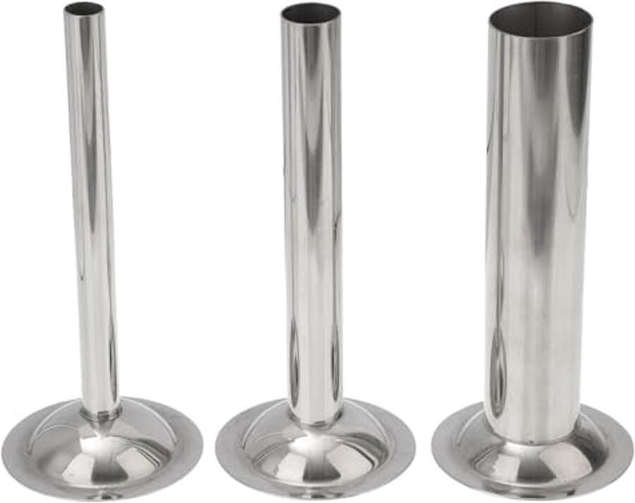 Hemoton 3 stuks worstvulbuizen roestvrij stalen molen stufferbuizen worstvulgereedschap voor vleesmolen voedselmolen